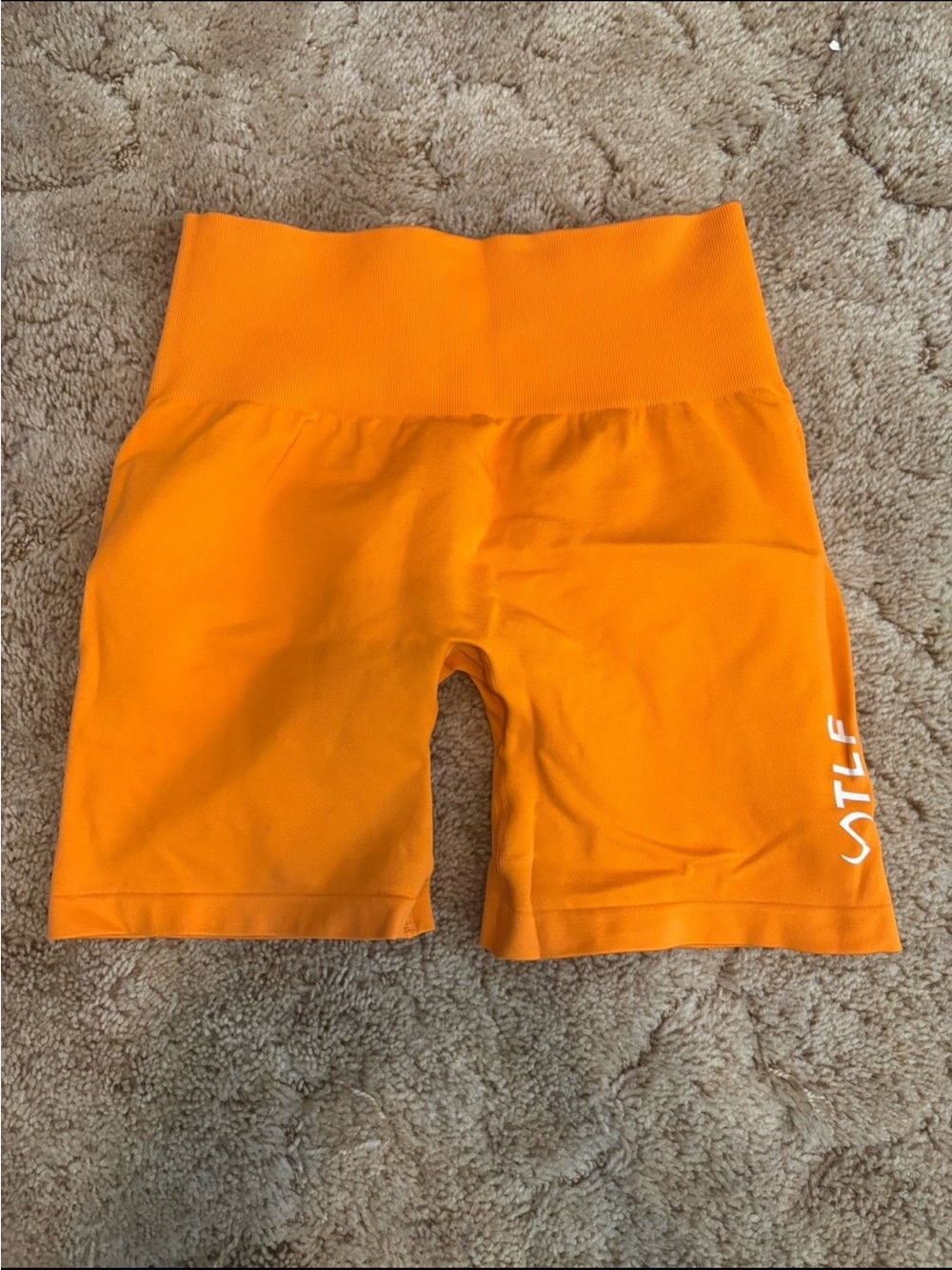 Women's High-Waist Orange Gym Shorts
